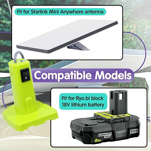 3.2FT Battery Adapter and Power Cable Compatible with Ryo.bi Batteries, Adapter Power Cable Cord for Starlink Mini, Plug-and-Play Configuration, 1M Starlink Mini Replacement Parts