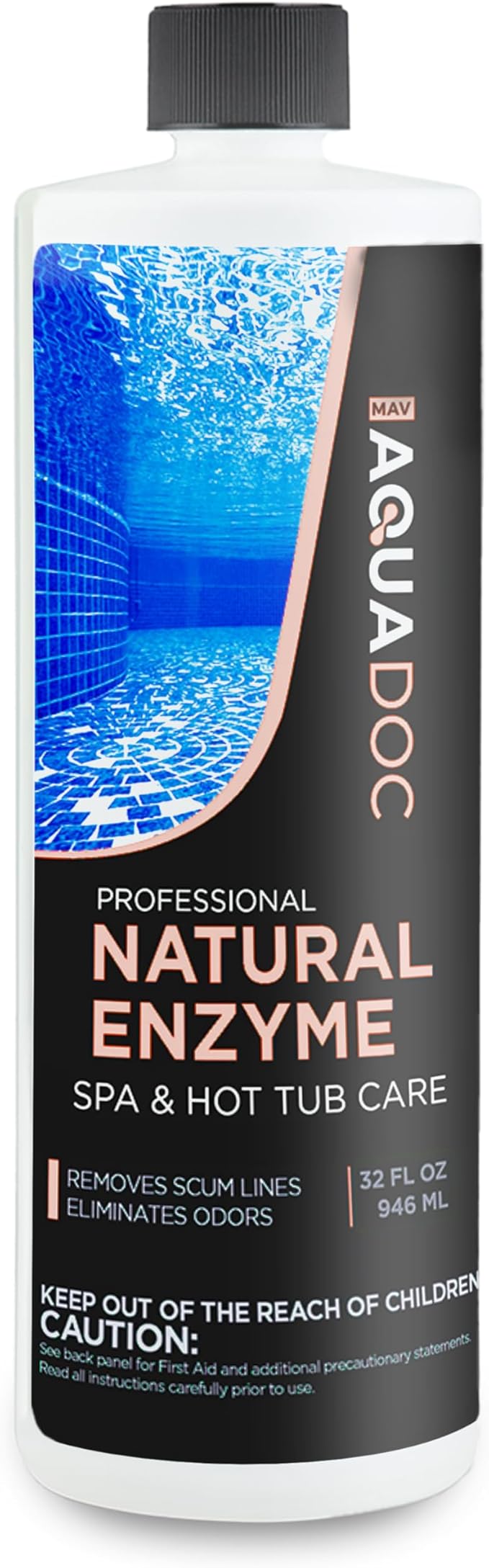 AquaDoc Spa Enzyme Water Treatment – 32oz Natural Hot Tub Enzyme Cleaner & Clarifier – Eco-Friendly Hot Tub Chemical for Crystal Clear, Odor-Free, Balanced Water