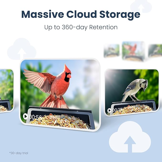 Smart Metal Bird Feeder with Camera Squirrel Proof, 2.5K UHD AI Identification, Wireless Solar Powered Outdoor for Garden Birding, Real-time Videos & IMG, Premium Present for Mom