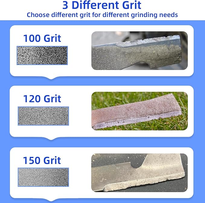 Diamond Lawn Mower Blade Sharpener, All-Metal Construction, Universal Blade Sharpeners for Any Power Hand Drills (150 Grit)