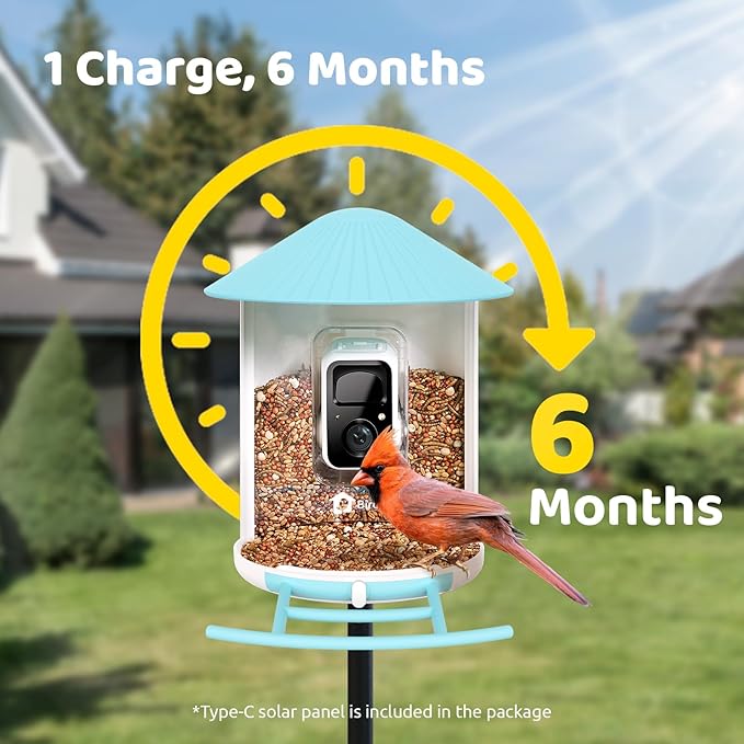 NETVUE Birdfy® Hummee Smart Hummingbird Feeder with Camera, Auto Capture Bird Videos & Birdwatching Up-Close, 2 in 1 Feeders Attract More Hummingbirds, Ideal Present for Bird Lover