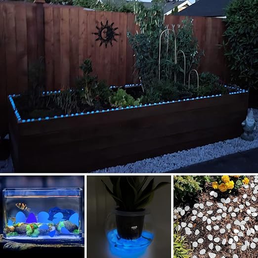 NAMTSO Glow in The Dark Rocks Outdoor, 500 pcs White Solar Rocks for Landscaping, Outdoor Decor Glow in The Dark Stones, Glowing Pebbles for Garden Backyard Patio Lawn Pond Fish Tank Aquarium Decor