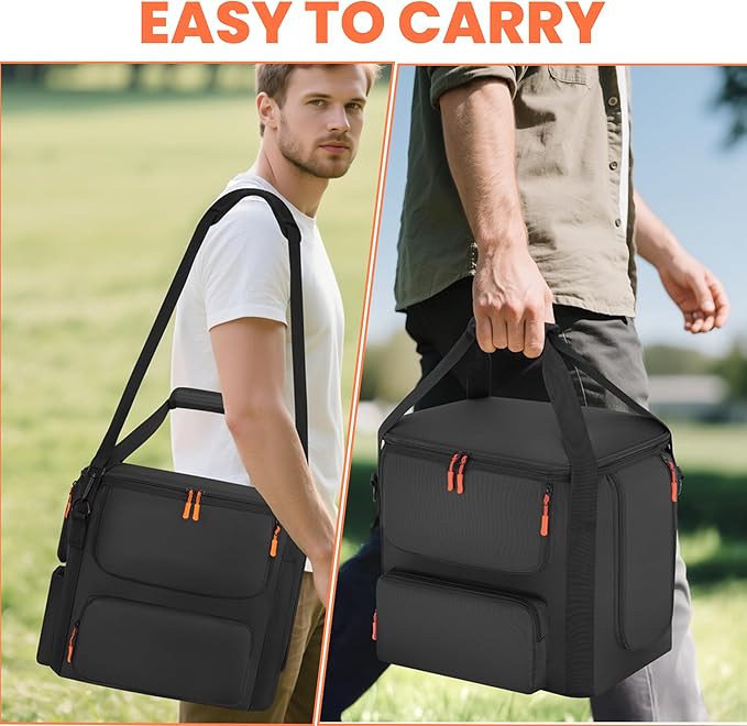 Carrying Case Compatible with BLUETTI AC180, Power Station Travel Bag Padded for AC180 with Multi-pockets, Protective Cover Storage Bag with Shoulder Strap & Handle Compatible with BLUETTI AC180