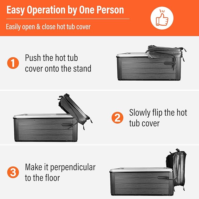 Cover Lifter, Hot Tub Cover Lifter,Pivot Top Mount Spa & Hot Tub Cover Lift Removal System Reinforced Brackets with 3 Hook Towel Rack,Fit for Most Spa Hot Tubs,Hot Tub Width Below 96"