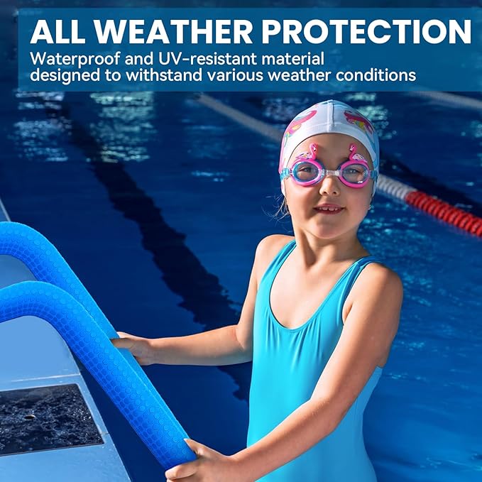 Pool Handrail Cover, 4 Feet Neoprene Zippered Pool Handle Covers, Slip Resistant Rail Grip for Swimming Pool Hand Railing Cover Blue