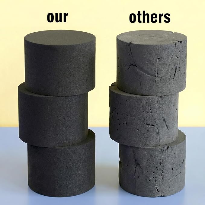 Reusable Floral Foam Round Blocks,Black Flower Foam Round for Artificial & Dried Flowers, Dry Floral Foams Styrofoam for Artificial Flowers (4Pack,3")