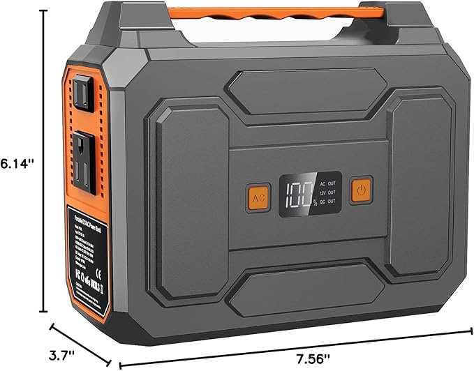 Portable Power Station Generator 100W External Lithium Battery Pack with USB-C, 110V Power Pack with AC Outlet Power Bank Generator for Camping Home RV Vanlife