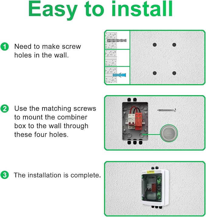 Solar Disconnect Switch 40 Amp DC 500V Circuit Breaker with Lightning Surge Protector Arrester and IP65 Breaker Box for Outdoor Solar Panel System