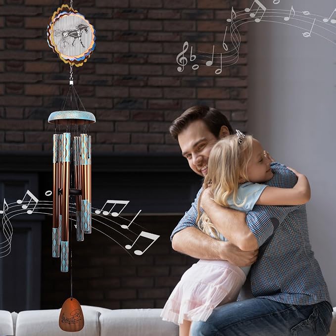 Aoedelyart Wind Chimes for Outside with 3D Animations Horse Wind Spinner,37" Memorial Wind Chimes Outdoor Garden Decor,Horse Gifts for Women Mom Grandma Men Father,Patio Decorations,Garden Ornaments