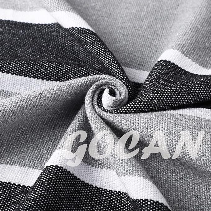 GOCAN Brazilian Double Hammock 2 Person Extra Large Canvas Cotton Hammock for Patio Porch Garden Backyard Lounging Outdoor and Indoor (Gray Stripe)