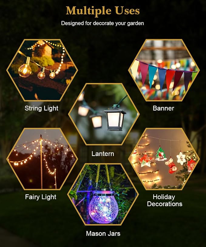 10Ft String Light Poles for Grass & Soil, Outdoor Light Stand with 5-Prong Fork Base, Heavy-Duty Metal Poles for Backyard, Garden & Patio Party Lighting, Rustproof & Adjustable