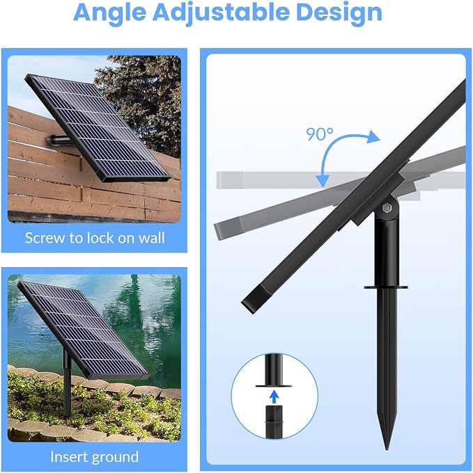 POPOSOAP 12W Solar Fountain Pump, Solar Pond Pump 160GPH Adjustable Flow, Dry-Run Protection, 16.5Ft Cord /6.6Ft Tubing for Pond/Waterfall/Garden/Hydroponics-P112L