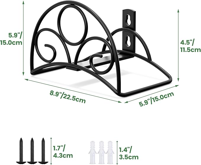 Metal Garden Hose Holder - Wall Mounted Water Hose Holder - Hose Hanger Heavy Duty for Water Hose Extension Cords Vacuum Hose