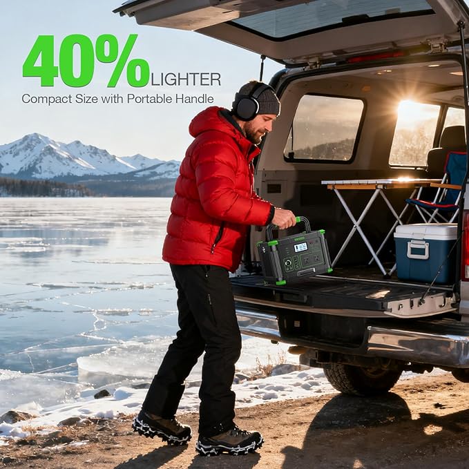 999Wh Solar Generator 1000W (Peak 2000W), Portable Power Station with Pure Sine Wave AC Outlet, 60W USB-C PD Fast Charging, 10-Port Hub for RV Camping, Home Backup, Emergency & Off-Grid Living