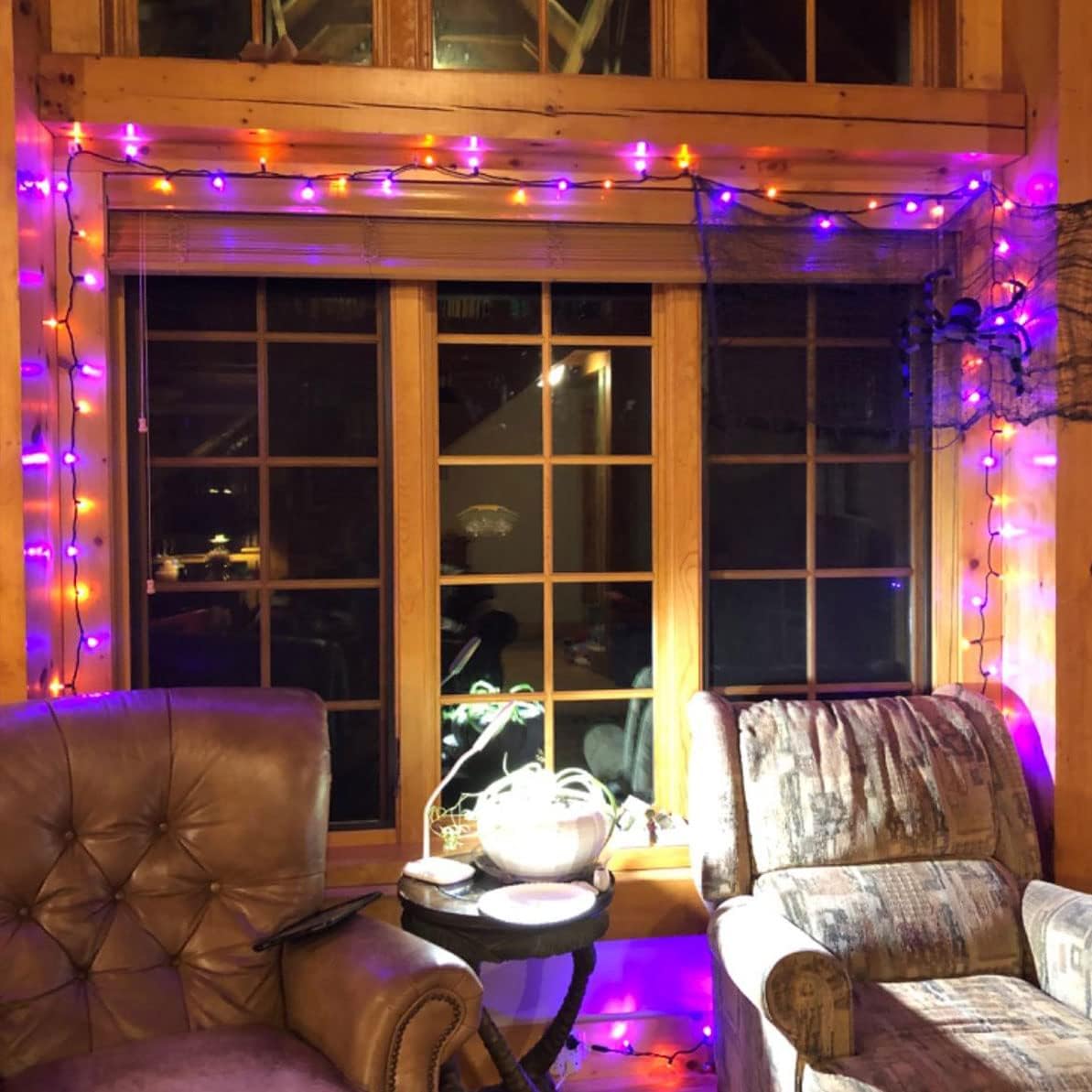 Dazzle Bright Purple and Orange Fairy String Lights, 2 Pack Total 40FT 120 LED Copper Wire Battery Operated Waterproof Lights, Halloween Decorations for Indoor Home Outdoor Patio Yard Party Decor