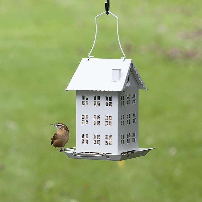 Perky-Pet Farmhouse Wild Bird Feeder - 2.8 lb Wild Bird Seed Capacity, WFH001 - Feed Multiple Birds - Backyard Decor - Durable Metal Construction