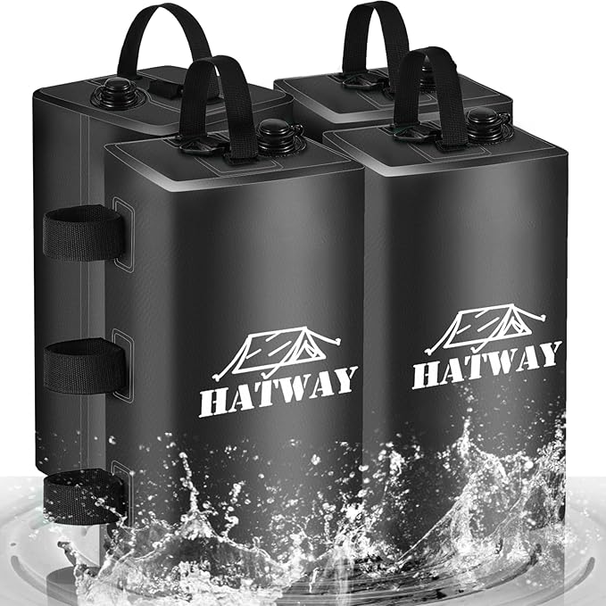 Hatway Canopy Weights,132 LBS Canopy Water Weight Bag Set of 4 Leg Weights for Pop Up Gazebo,Canopies,Tent-4 * 15L-Black
