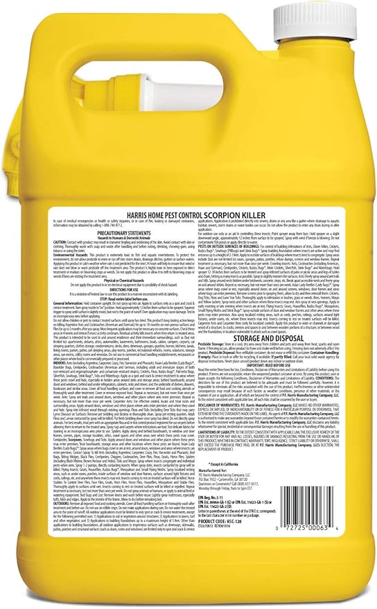 Harris Scorpion Killer, Liquid Spray with Odorless and Non-Staining Extended Residual Kill Formula (Gallon) 128 Fl Oz