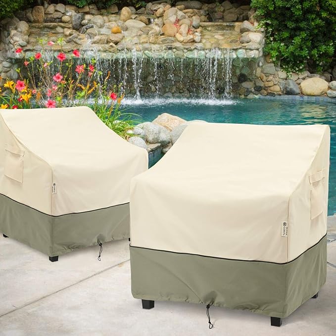 COSFLY Outdoor Furniture Patio Chair Covers Waterproof, Lounge Deep Seat Cover, Lawn Furnitures Covers Fits up to 33W x 34D x 31H inches(2 Pack)