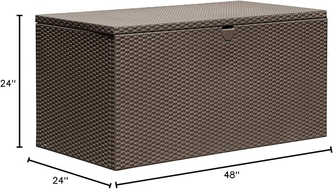Arrow 4' x 2' x 2' Spacemaker Espresso 134 Gallon Hot-Dipped Galvanized Steel Storage Deck Box