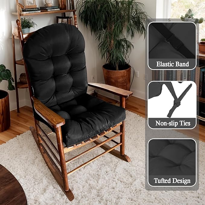 Adirondack Chair Cushion Set of 2, Thick Indoor/Outdoor Rocking Chair Cushion with High Elasticity PP Cotton, Fade-Resistant, 44'x19'x4