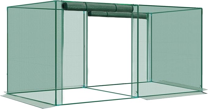 4 x 8 x 6 Ft. Crop Cage for Garden Plants – Plant Protection Tent with Zippered Door, Raised Bed Cover & Sturdy Frame – Wind-Resistant Garden Bed Cover for Outdoor Vegetables & Flowers