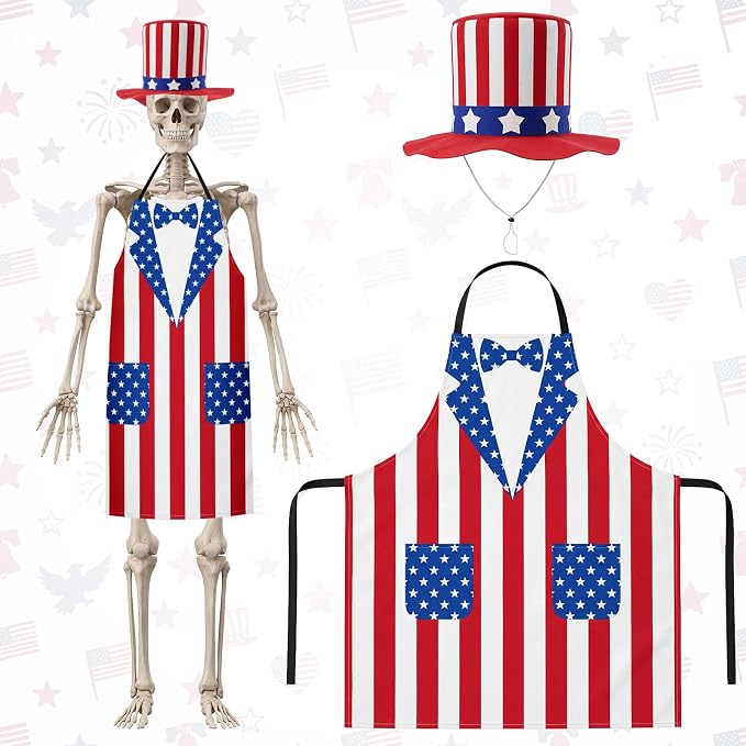 Mepase 12ft Skeleton Costume Accessories Set Oversize Hat and Apron Prop Giant Outdoor Indoor Yard Garden Lawn Decoration