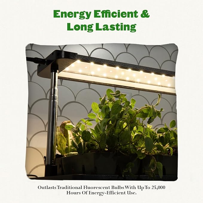 Epic Gardening Seed Starting Grow Light - Full-Spectrum LED with Adjustable Height & Integrated Tray for Indoor Seedlings | Energy-Efficient, Long-Lasting Light with Timer (Standard)