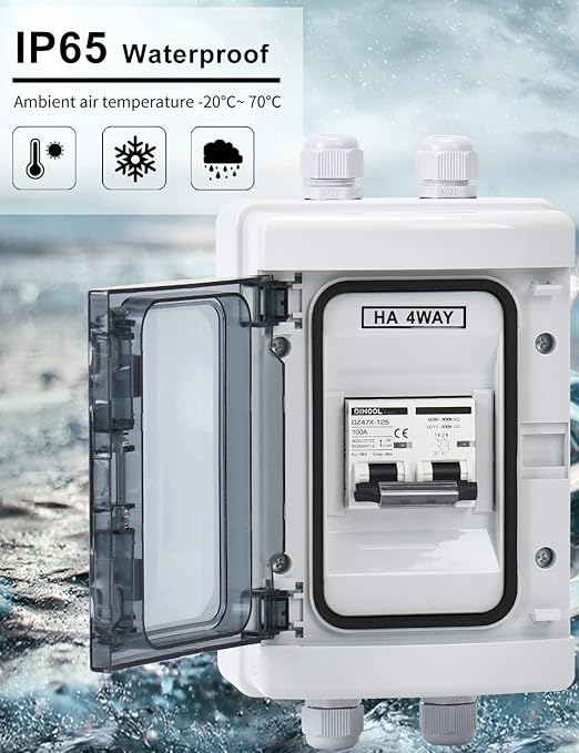 DIHOOL DC 100 Amp Breaker Outdoor Disconnect, Miniature Circuit Breaker for Solar Panel 400V