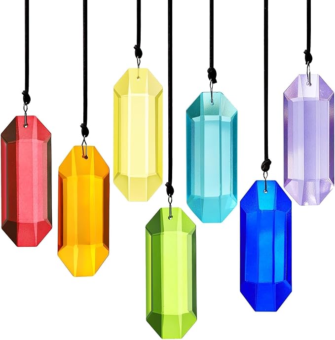 HDCRYSTALGIFTS 7pcs Crystal Suncatcher Prisms 3'' Sun Catchers Indoor Window Rainbow Prism Suncatcher Hanging for Home Garden Decor,Glass Ornaments for Christmas Tree