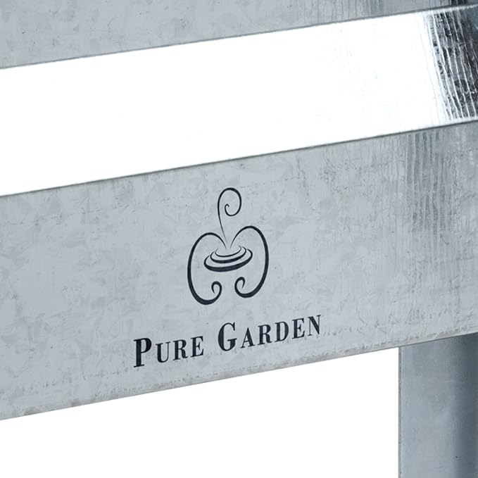 Pure Garden Galvanized Raised Garden Bed - 14.25” L x 13.5” W x 5.5” H Raised Garden Beds Outdoor Square Planter Box Kit for Flowers, Vegetables, Fruits or Herbs - Raised Bed Garden Planters
