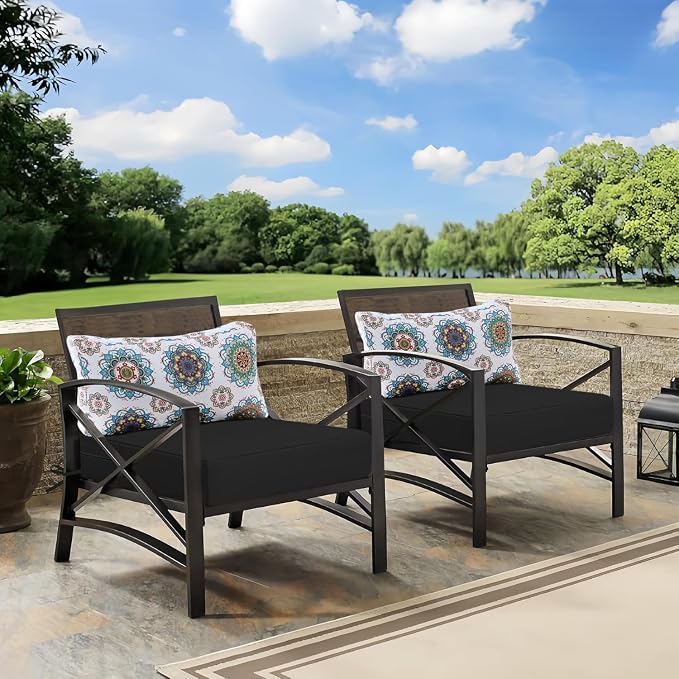 Outdoor Cushions for Patio Furniture, Outdoor Seat and Back Cushion, Waterproof Hampton Bay Deep Seat Replacement Couch Cushions for Lawn Garden, 28.5x28.5 Inch
