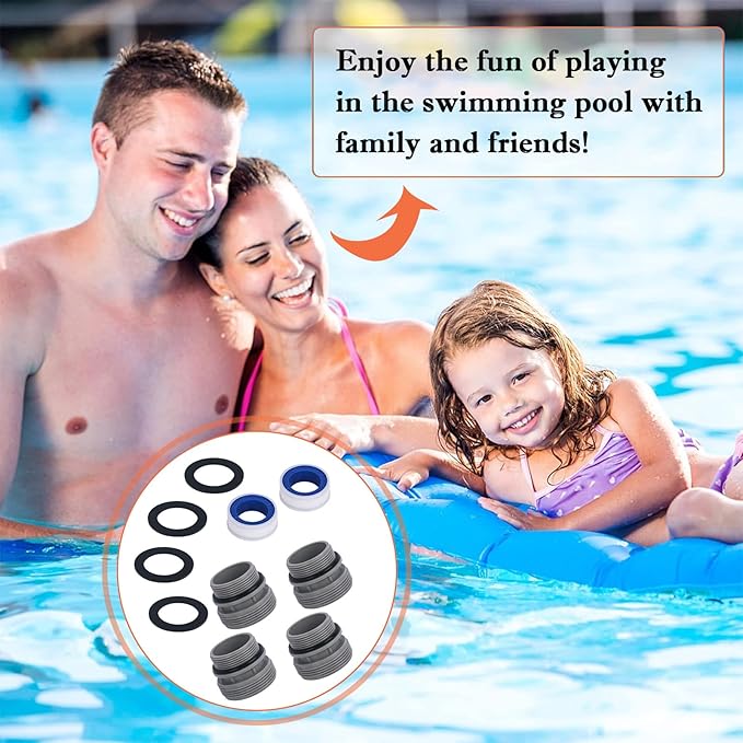 4560 Pool Hose Conversion Adapters Kit for Intex Hayward Coleman Pool Filter Pump Adapter 40mm to 1 1/2 Inch Kit for Intex Hose Conversion Adapter Kit Pool Hose Connector Above Ground Part - 4 Pack
