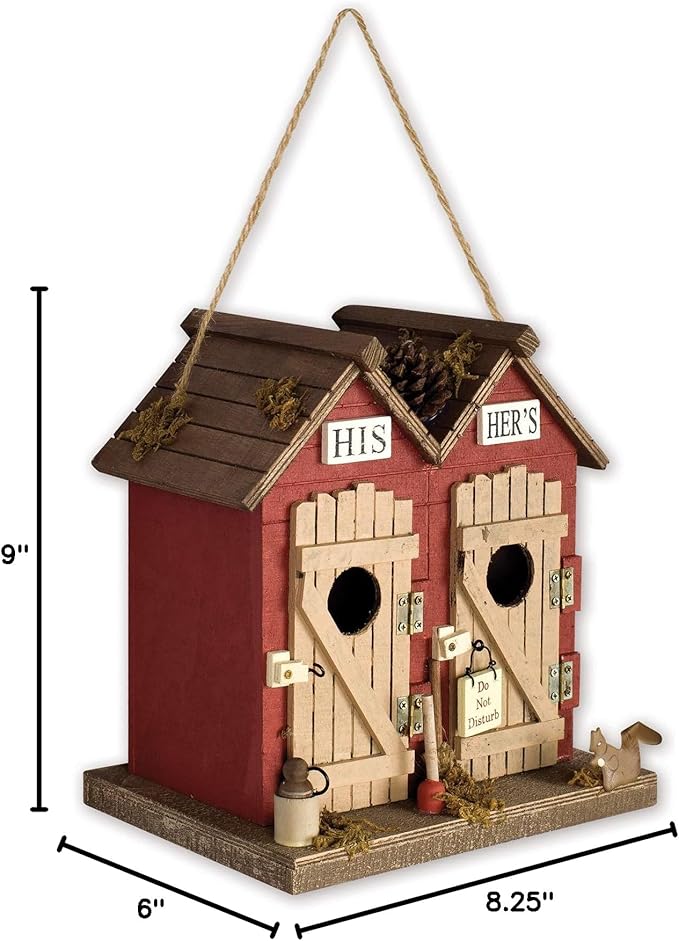 Sunset Vista Designs Welcome to The Woods Decorative Birdhouse, His & Hers