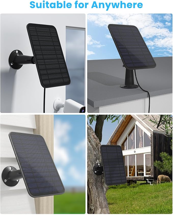 Solar Panel for Blink Outdoor 2K+/4(4th Gen)/Outdoor(3rd Gen) XT3 and XT2/XT Camera/Blink Outdoor Camera, 5W Solar Panel Charger with Mount 13.1ft Cable Rubber Plug, IP65 Waterproof, 2 Pack