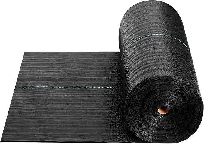 VEVOR 3x100FT 5oz Weed Barrier Fabric Heavy Duty, Landscape Fabric, Weed Blocker Fabric, Garden Weed Mat Lawn Fabric, Weed Control Fabric, Driveway Fabric, Ground Cover, Woven Landscape Cloth, Black