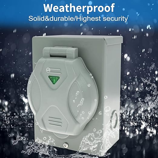 Miady 30 Amp Generator Power Inlet Box, L14-30P, 125/250 Volt, for Generators Up to 7500 Watts, Weatherproof, ETL Listed