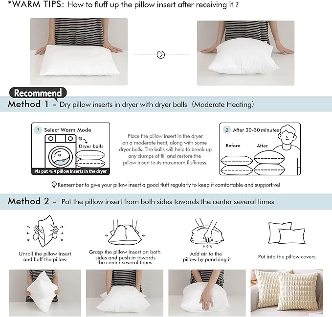 MIULEE Outdoor Pillows Set of 4 16x16 Waterproof Throw Pillow Inserts, Decorative Water Resistant Pillow Cushion for Patio and Garden