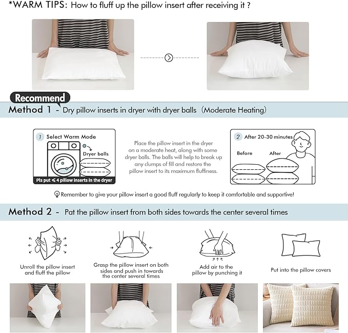 MIULEE Pack of 2 14x22 Outdoor Pillow Inserts, Outdoor Throw Pillows Water-Resistant Decorative Premium Lumbar Pillow Stuffer Sham for Porch Swing Couch Sofa Cushion Patio Furniture