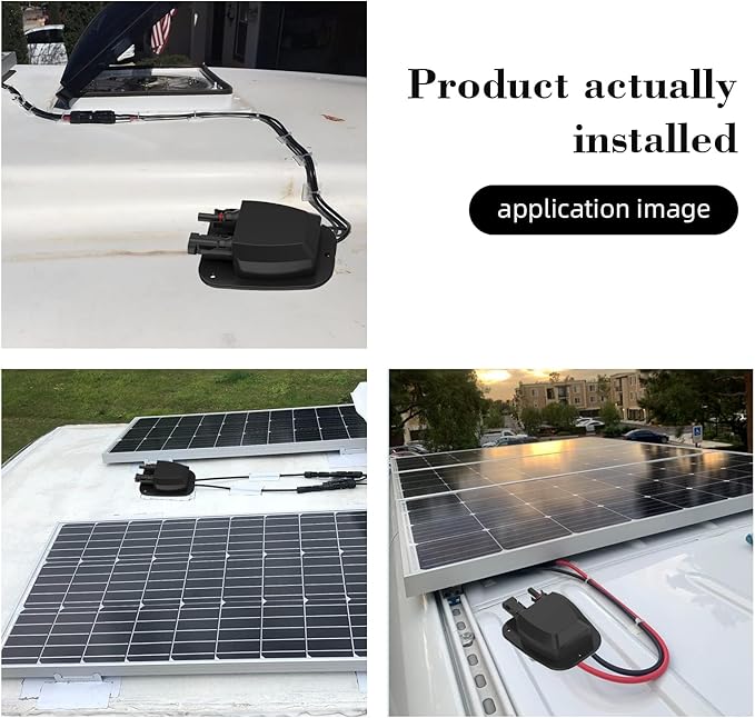 Solar Double Cable Entry Gland Installed Solar Panel Extension Cable- 10AWG Solar Cable Solar Panel Cable 20Ft with Solar Connectors for RV, Campervan, Solar Project Campervan,