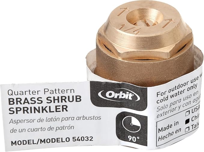 5-Pack Orbit 54032 Brass Shrub Head Sprinkler with Brass Quarter Pattern Spray Nozzle