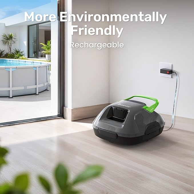 (2026 Upgrade) Gosvor Cordless Robotic Pool Cleaner, Efficient Pool Vacuum, 90 Min Runtime, Self-Parking, 7.5 lbs Lightweight, Ideal for Above Ground Pools up to 860 sq.ft
