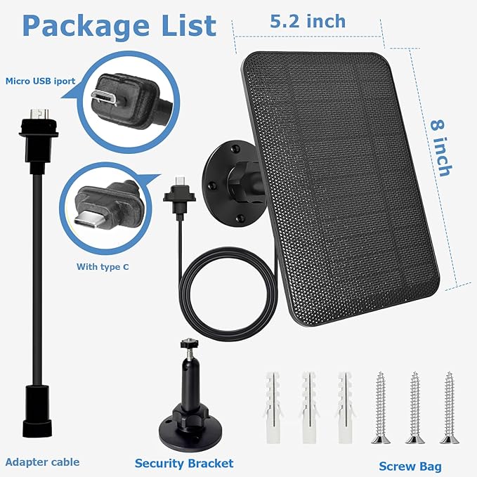 Solar Panel for Blink Camera, 4W Solar Panel Compatible with Blink Outdoor 4 (4th Gen) Camera, Waterproof Solar Charger for Camera Outdoor (3rd Gen)/XT3,XT2/XT(Not Included),10Ft Cable
