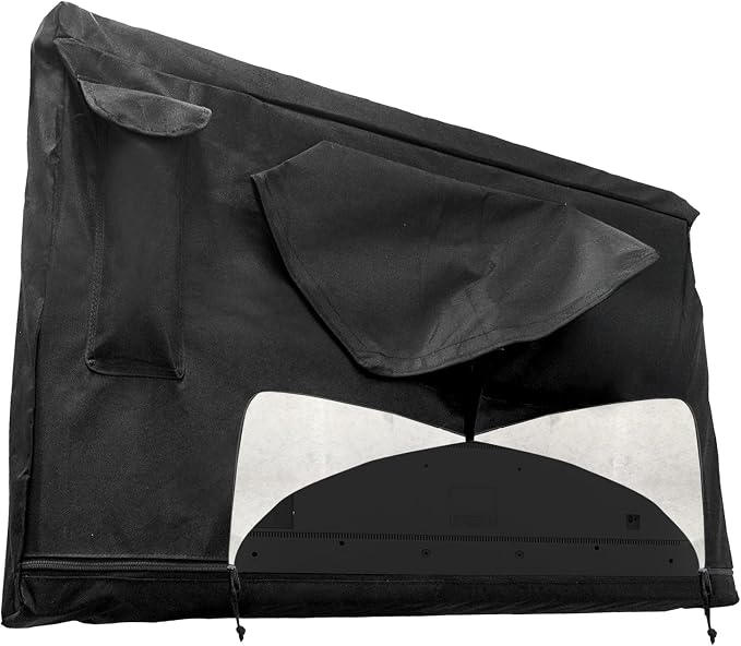 FORGING MOUNT Outdoor TV Cover 70-75 inch with Zipper,Weatherproof Cover Size 68" W x 42" H Waterproof for Outside Flat Screen TVs, Soft Non Scratch Interior,600D Thick Fabric Protector-Black