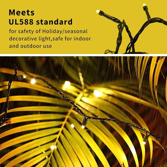 XTF2015 105ft 300 LED Christmas String Lights, End to End Plug 8 Modes Christmas Lights UL Certified Outdoor Indoor Fairy Light Christma s Tree, Patio, Garden, Party, Wedding, Holiday (Warm White)