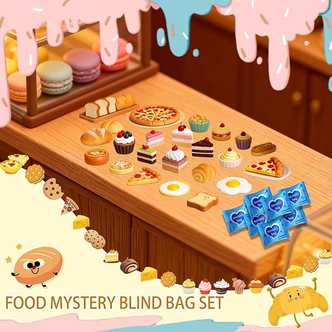 Mini Glow In The Dark Animal Resin Models, Resin Animals Mystery Bags, Individually Wrapped Blind Bags Tiny Animal Figurines, Collectible Mini Animals For Fairy Garden, DIY Crafts (200, Food)