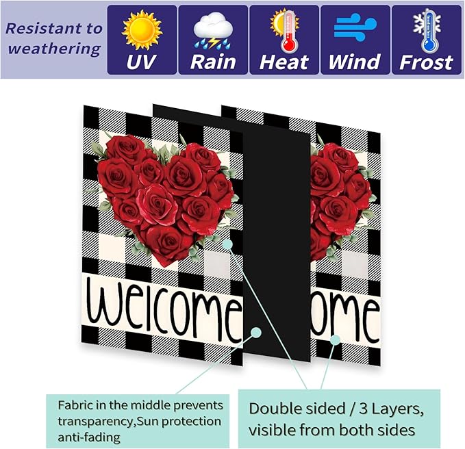 Seasonal Garden Flags Set of 12 Double Sided 12x18 Inch, Small Yard Flags for Outside, Christmas Halloween Easter Valentine's Day Decor, Spring Summer Fall Winter Holiday Garden Decorations