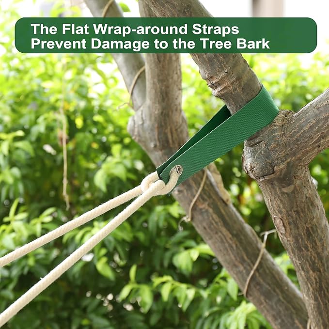 Jevrench 150 PCS Tree Stake Straps, Nylon, Green, Perfect for Staking, Guying, Straightening & Protecting Trees, Heavy Duty, Rust-Resistant Buckles