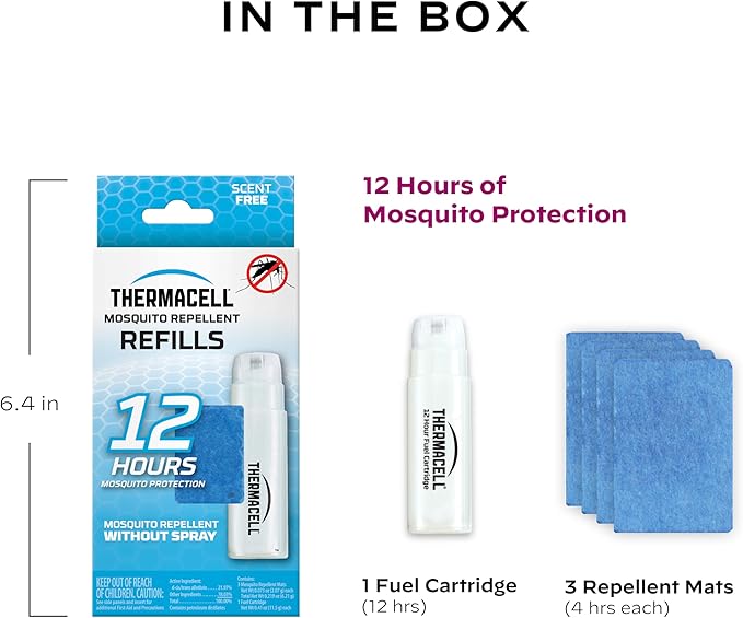 Thermacell Fuel-ZoneGuard Mosquito Repellent Refill; 15-Foot Zone of Scientifically Proven Outdoor Protection; Fuel-Powered; Patio Shield; 12-Hr Refill; Bug Spray Alternative; Scent Free; DEET-Free