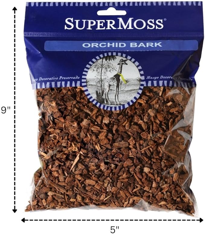 SuperMoss (23108) Orchid Potting Bark, 100% Natural White Fir Bark, 1/4", 80.75 Cu. in.